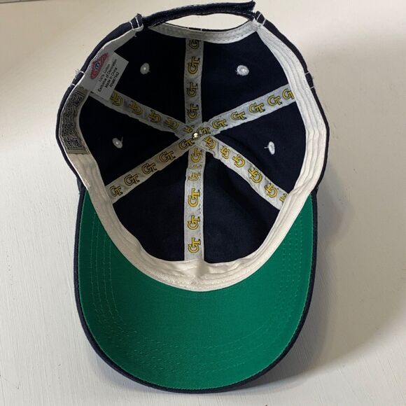 Vintage Georgia Tech Yellow Jackets Blue Hat Cotton Adjustable Rim Drew Pearson - Picture 5 of 7